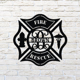Custom Maltese Cross Sign, Firefighter Sign, Monogram Maltese Cross Sign, Personalized Metal Maltese Cross Sign Laser Cut Metal Signs Custom Gift Ideas